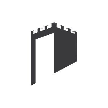 Castle vektör illüstrasyon simgesi Logo Şablonu tasarımı