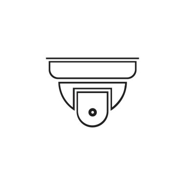 Güvenlik kamerası ikonu, CCTV vektör desenini imzala
