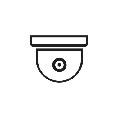 Güvenlik kamerası ikonu, CCTV vektör desenini imzala