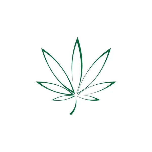 Cannabis Folha Vetor Ilustração Ícone Desig —  Vetores de Stock