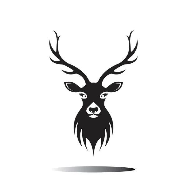 Deer Head Logo Vector Illustration Design Template — Stock Vector