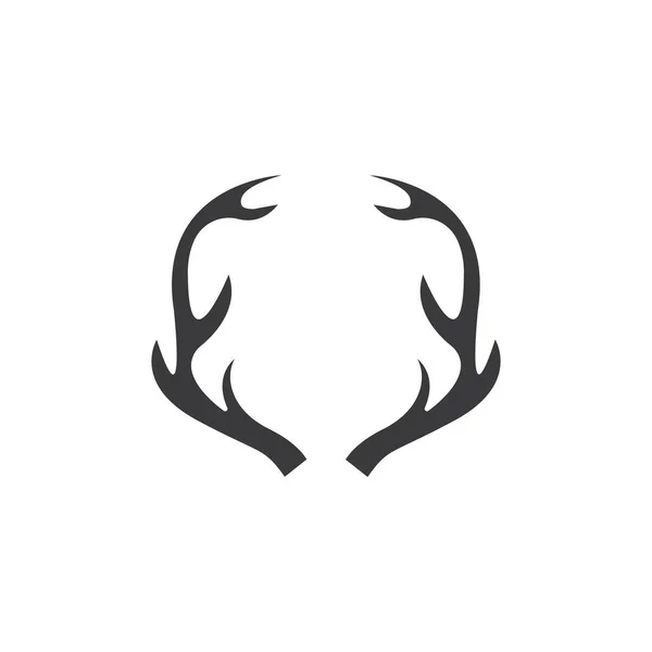 Cornes Cerf Logo Modèle Vectoriel Icône Illustration Design — Image vectorielle