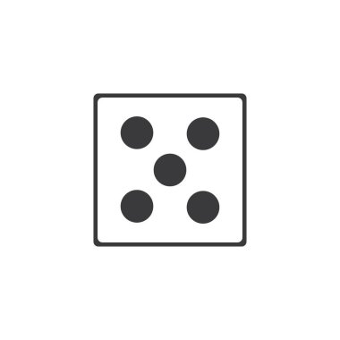 Meyve suyu işareti simgesi. Kumarhane oyun sembolü. Düz zar simgesi. Düz oyun simgesi taşıyıcısı olan yuvarlak tuş