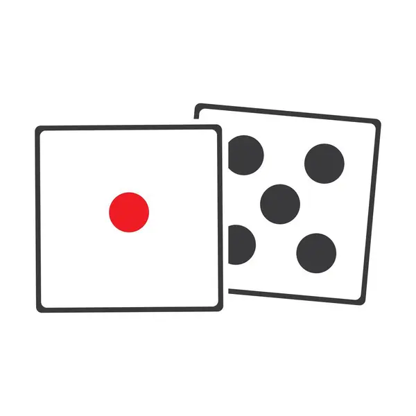 Dices标志图标 赌场游戏的象征 扁平骰子图标 圆形按钮与平面游戏图标向量 — 图库矢量图片