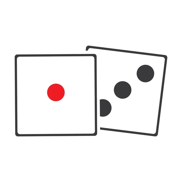 Icono Signo Dices Juego Casino Símbolo Icono Dados Planos Botón — Vector de stock