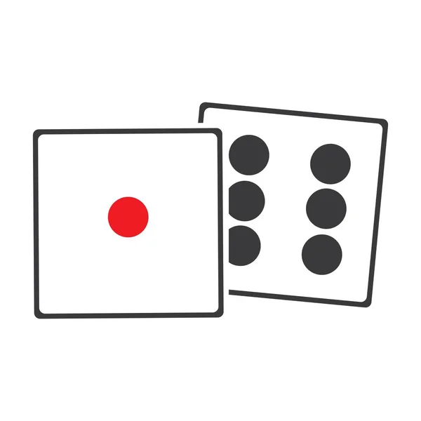 Εικονίδιο Ζαριών Σύμβολο Παιχνιδιού Καζίνο Επίπεδη Εικόνα Ζάρια Στρογγυλό Κουμπί — Διανυσματικό Αρχείο