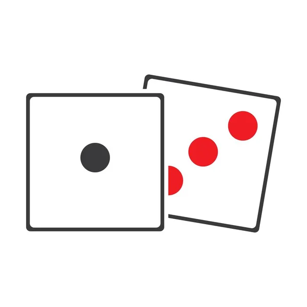 氷のサインアイコン カジノゲームのシンボル フラットダイスアイコン フラットゲームアイコンの丸ボタンベクトル — ストックベクタ