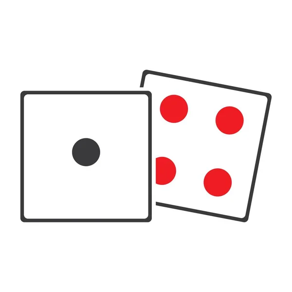 Icono Signo Dices Juego Casino Símbolo Icono Dados Planos Botón — Vector de stock