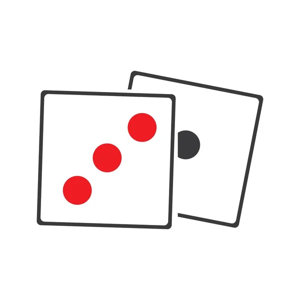 Icono Signo Dices Juego Casino Símbolo Icono Dados Planos Botón — Vector de stock