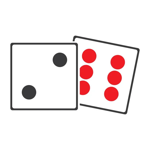 Ícone Sinal Dados Símbolo Jogo Casino Ícone Dados Planos Botão —  Vetores de Stock