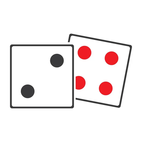 Dices标志图标 赌场游戏的象征 扁平骰子图标 圆形按钮与平面游戏图标向量 — 图库矢量图片