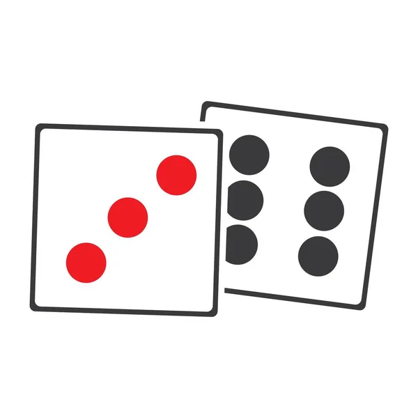 Ícone Sinal Dados Símbolo Jogo Casino Ícone Dados Planos Botão — Vetor de Stock