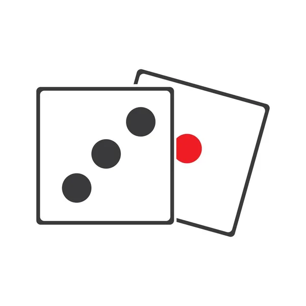 Icono Signo Dices Juego Casino Símbolo Icono Dados Planos Botón — Vector de stock