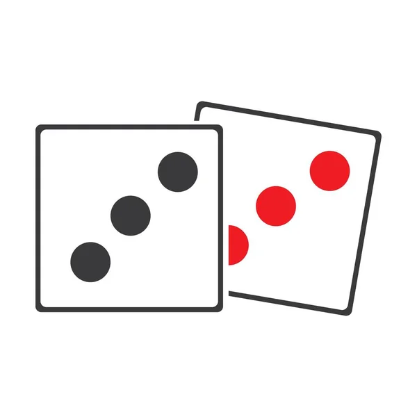 Icono Signo Dices Juego Casino Símbolo Icono Dados Planos Botón — Vector de stock