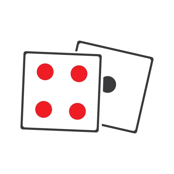 Icono Signo Dices Juego Casino Símbolo Icono Dados Planos Botón — Vector de stock