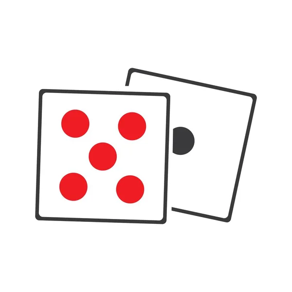 サイコロのロゴのアイコンのイラストデザインテンプレート ベクター — ストックベクタ