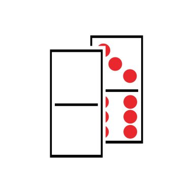 Domino Vektör illüstrasyonu, Domino Kart simgesi vektör illüstrasyon tasarımı