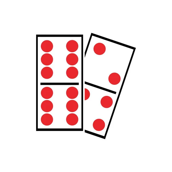 Domino Vector Illustrazione Domino Card Icon Template Grafica Vettoriale Illustrazione — Vettoriale Stock