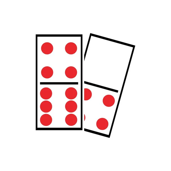 Domino Vector Illustrazione Domino Card Icon Template Grafica Vettoriale Illustrazione — Vettoriale Stock