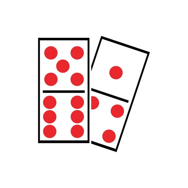 Domino Vector Εικονογράφηση Ντόμινο Κάρτα Εικονίδιο Πρότυπο Διανυσματική Εικονογράφηση Σχεδιασμό — Διανυσματικό Αρχείο