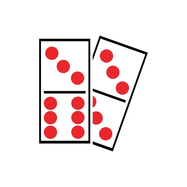 Domino Vector Illustrazione Domino Card Icon Template Grafica Vettoriale Illustrazione — Vettoriale Stock