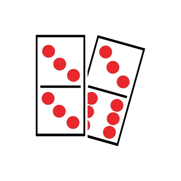 Domino Vector Illustrazione Domino Card Icon Template Grafica Vettoriale Illustrazione — Vettoriale Stock
