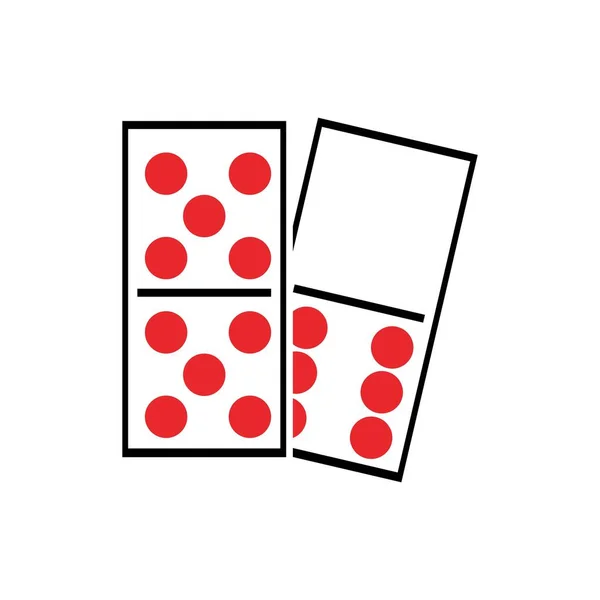 Domino Vektör Illüstrasyonu Domino Kart Simgesi Vektör Illüstrasyon Tasarımı — Stok Vektör