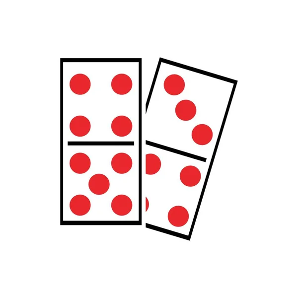 Domino Vector Illustrazione Domino Card Icon Template Grafica Vettoriale Illustrazione — Vettoriale Stock