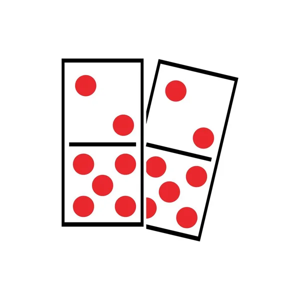 Domino Vektor Illusztráció Domino Kártya Ikon Sablon Vektor Illusztráció Tervezés — Stock Vector