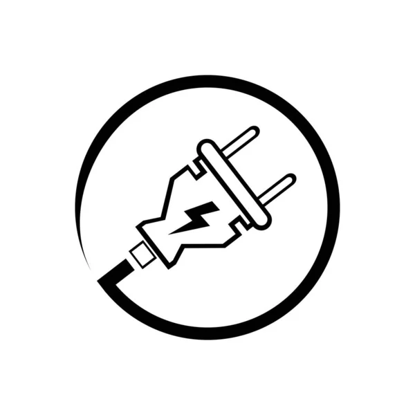 Spina Elettrica Logo Modello Icona Vettoriale Illustrazione Design — Vettoriale Stock