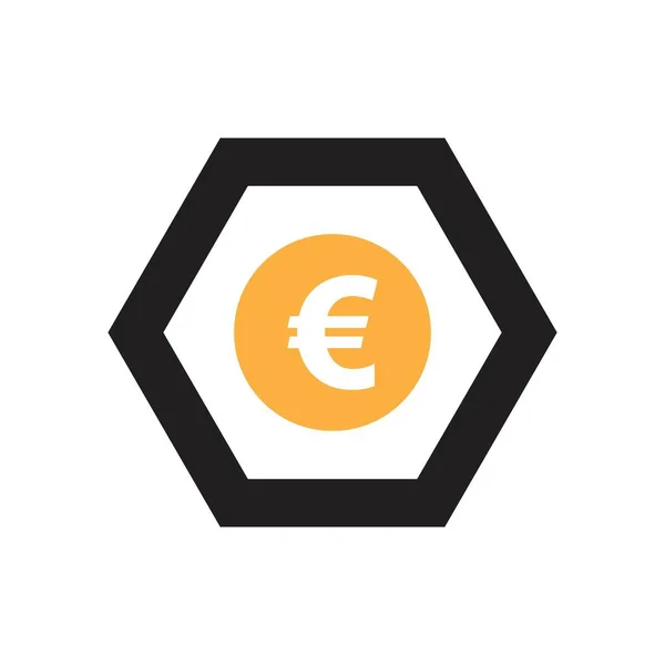 Euro Money Vector Icon Illustration Design Template Vector — Vettoriale Stock