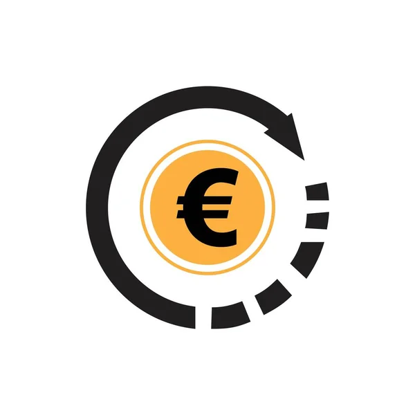 Euro Money Vector Icon Illustration Design Template Vector — Vettoriale Stock