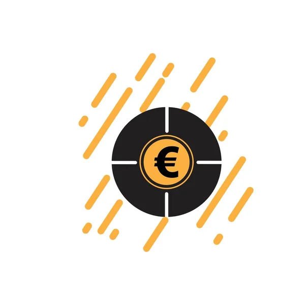 Euro Money Vector Icon Illustration Design Template Vector — Vettoriale Stock