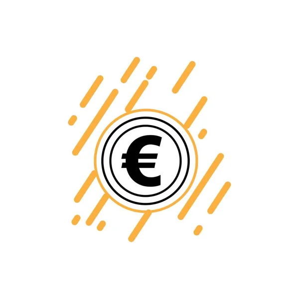 Euro Money Vector Icon Illustration Design Template Vector — Archivo Imágenes Vectoriales