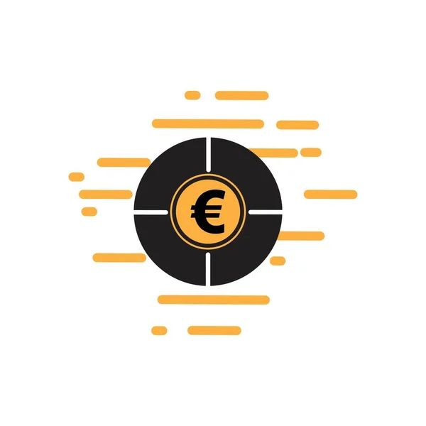Евро Деньги Вектор Иконка Рисунок Шаблон Дизайна Вектор — стоковый вектор