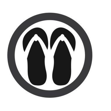 flip flop ve Slippers izole edilmiş simge vektör çizim şablonu