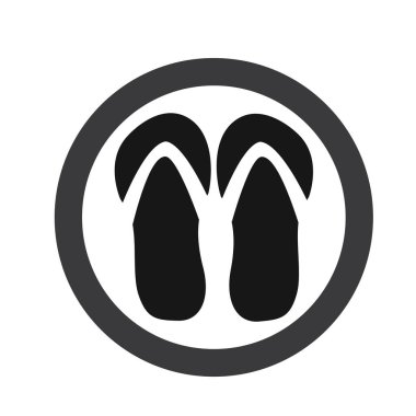 flip flop ve Slippers izole edilmiş simge vektör çizim şablonu