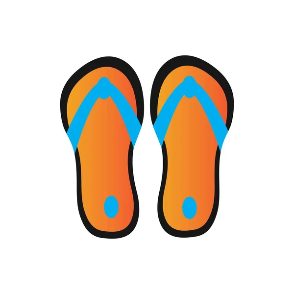 Flip Flop Slippers Izole Edilmiş Simge Vektör Çizim Şablonu — Stok Vektör