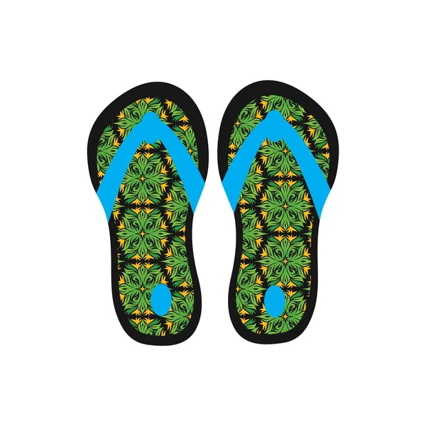 Flip Flop Slippers Isolated Icon Vector Trendy Illustration Design Template — Wektor stockowy
