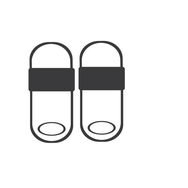Flip Flop Slippers Isolated Icon Vector Trendy Illustration Design Template — Vetor de Stock