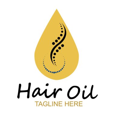 saç yağı esaslı logo damla yağ ve saç logosu sembol vektörü