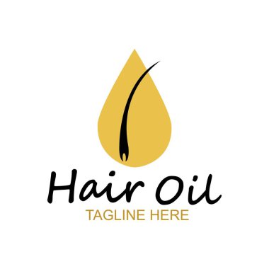 saç yağı esaslı logo damla yağ ve saç logosu sembol vektörü