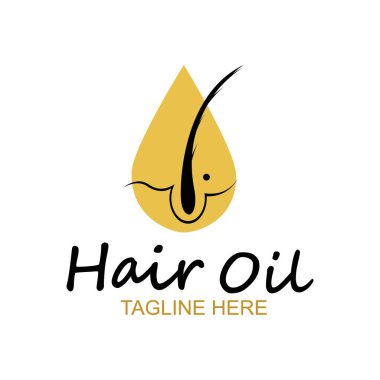 saç yağı esaslı logo damla yağ ve saç logosu sembol vektörü