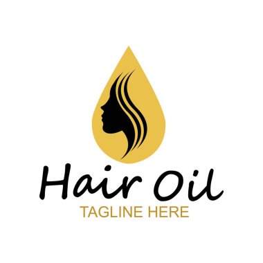 saç yağı esaslı logo damla yağ ve saç logosu sembol vektörü