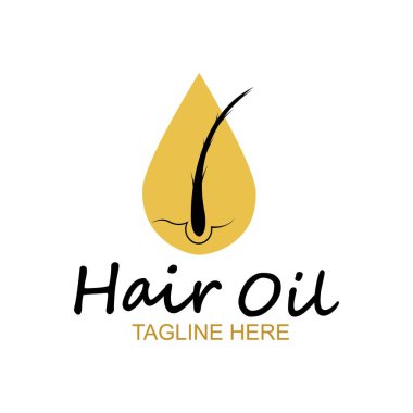 saç yağı esaslı logo damla yağ ve saç logosu sembol vektörü