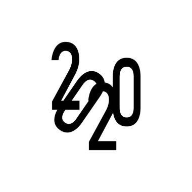 Yeni yılın kutlu olsun 2020 logo metin tasarımı vektör çizimi - vektör
