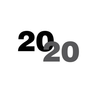 Yeni yılın kutlu olsun 2020 logo metin tasarımı vektör çizimi - vektör