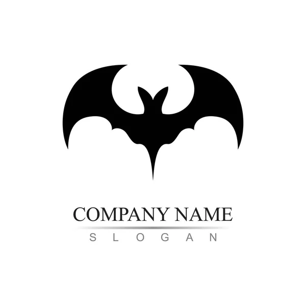 Bat Vetor Ícone Logotipo Modelo Ilustração Design — Vetor de Stock