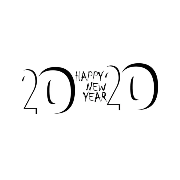 Feliz Año Nuevo 2020 Logo Diseño Texto Vector Ilustración Vector — Vector de stock