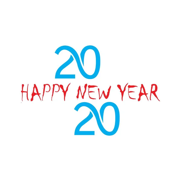 Happy New Year 2020 Logo Illustration Vectorielle Conception Texte Vecteur — Image vectorielle